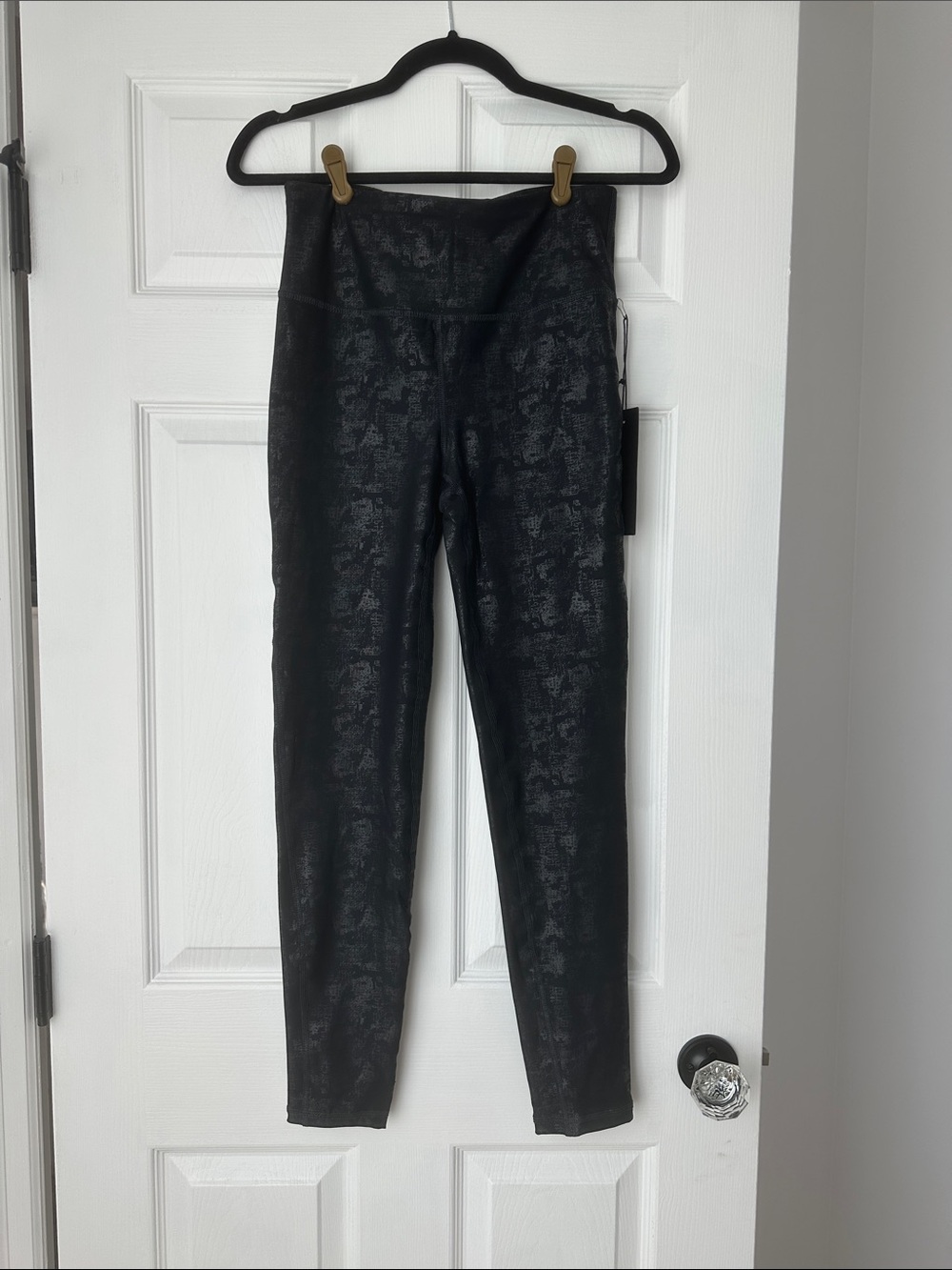 Mono B Black Foil High-Waist Leggings